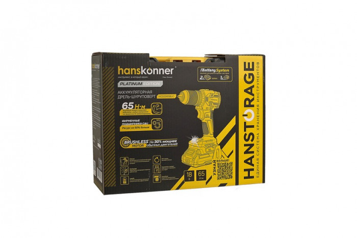 HCD2065BLC Дрель аккумуляторная б/щ Hanskonner 1BatterySystem